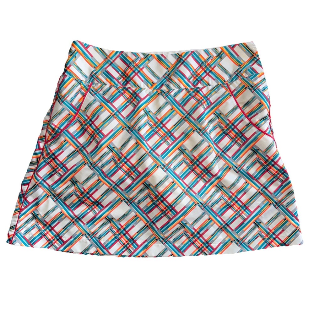 Adidas Climacool Women's Geometric Golf Tennis Skort Skirt Size 4 Side Zip